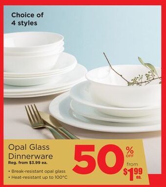Kitchen Stuff Plus Opal glass dinnerware offer