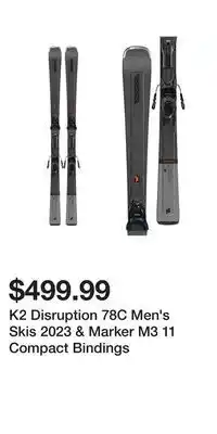 Sport Chek K2 disruption 78c men's skis 2023 & marker m3 11 compact bindings offer