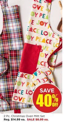 Kitchen Stuff Plus 2 pc. christmas oven mitt set offer