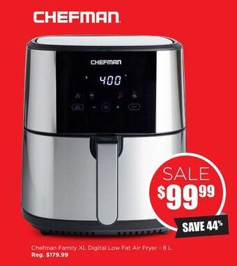 Kitchen Stuff Plus Chefman family xl digital low fat air fryer-8 l offer
