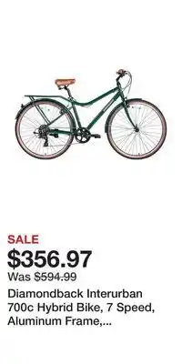 Sport Chek Diamondback interurban 700c hybrid bike, 7 speed, aluminum frame, rim brakes, rear rack offer
