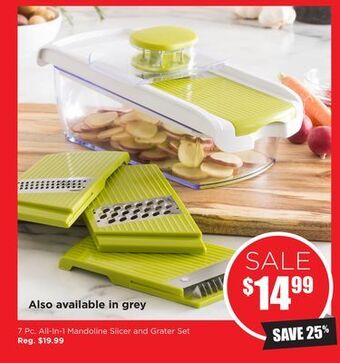 Kitchen Stuff Plus 7 pc. all-in-1 mandoline slicer and grater set offer
