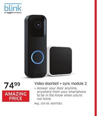 The Source Blink video doorbell + sync module 2 offer