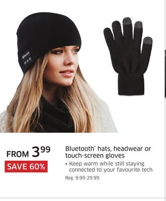 The Source Bluetooth hats, headwear or touch-screen gloves offer