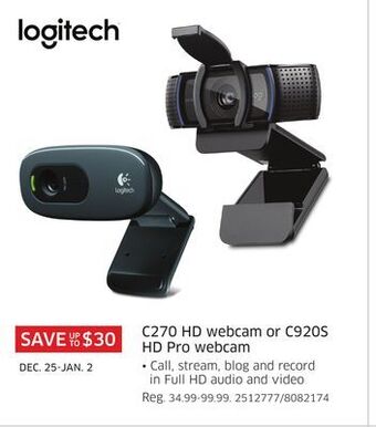 The Source Logitech c270 hd webcam or c920s hd pro webcam offer