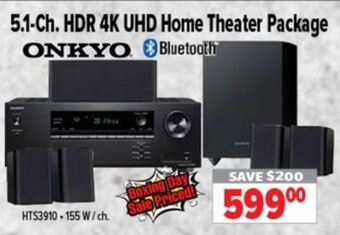 2001 Audio Video Onkyo 5.1-ch. hdr 4k uhd home theater package offer