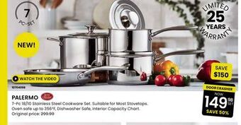 Stokes Palermo 7-pc 18/10 stainless steel cookware set offer