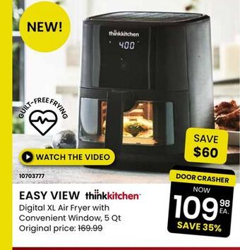 Stokes Easy view digital xl air fryer with convenient window, 5 qt offer