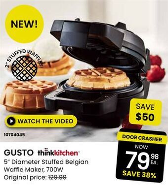 Stokes Gusto 5" diameter stuffed belgian waffle maker offer