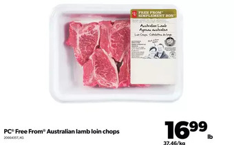 Real Canadian Superstore Pc free from australian lamb loin chops offer