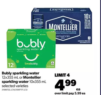 Real Canadian Superstore Bubly sparkling water or montellier sparkling water offer