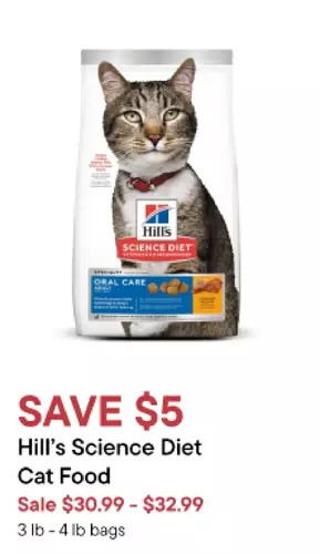 Petvalu Hill's science diet cat food offer