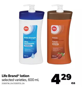 Real Canadian Superstore Life brand lotion offer