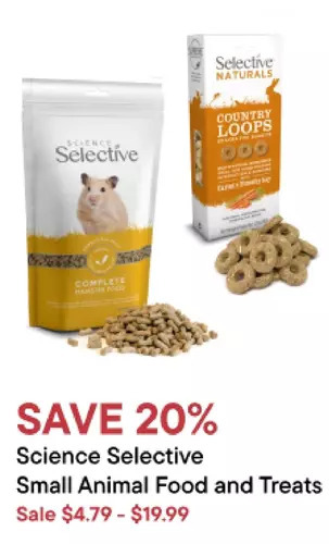 Petvalu Science selective small animal food and treats offer