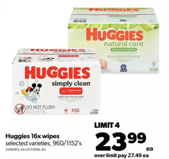 Real Canadian Superstore Huggies 16x wipes offer