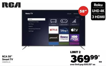 Real Canadian Superstore Rca 58" smart tv offer
