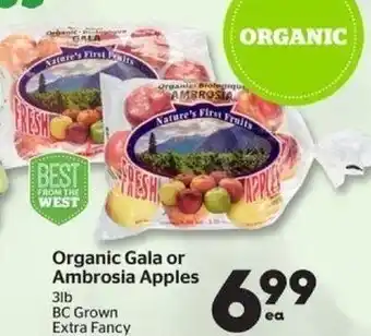 Calgary Co-op Organic Gala or Ambrosia Apples offer