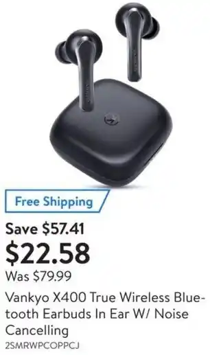 Walmart Vankyo X400 True Wireless Bluetooth Earbuds In Ear W/Noise Cancelling offer