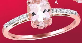 Charm Diamond 10k rose gold morganite and diamond ring offer