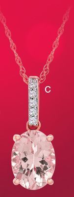 Charm Diamond 10k rose gold 18" morganite and diamond pendant offer
