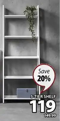 JYSK Herning simple and white airy office furniture 5-tier shelf offer