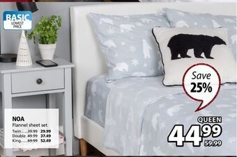 JYSK Noa flannel sheet set offer