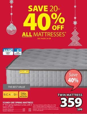 JYSK Scandi gre spring mattress offer