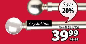 JYSK Crystal ball curtain rods offer