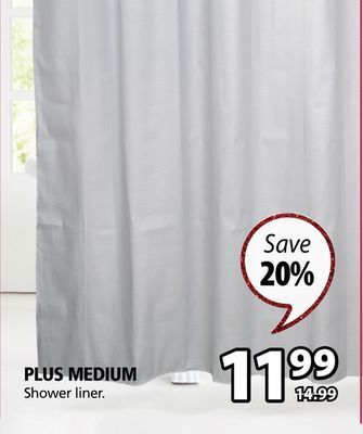 JYSK Plus medium shower liner offer