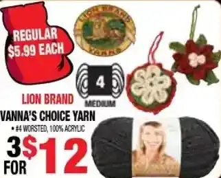 Len's Mill Stores Lion brand vanna's choice yarn offer