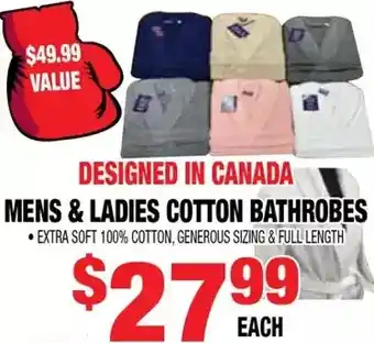 Len's Mill Stores Mens & ladies cotton bathrobes offer