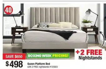 Bad Boy Superstore Queen platform bed with 2 free nightstands offer