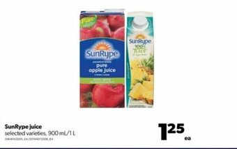 Real Canadian Superstore SunRype juice 900ml/1L offer