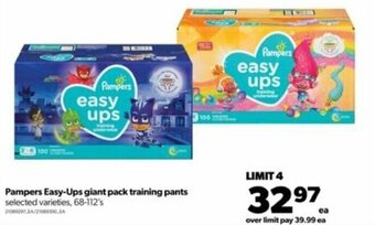 Real Canadian Superstore Pampers Easy-Ups giant pack training pants 68-112's offer