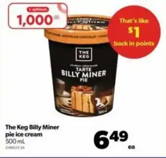 The Keg Billy Miner pie ice cream 500ml