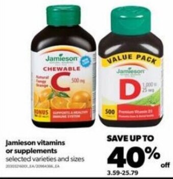 Real Canadian Superstore Jamieson vitamins or supplements offer