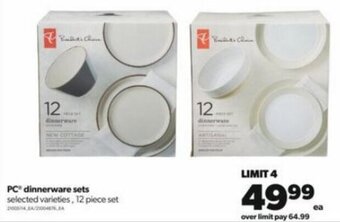 Real Canadian Superstore PC dinnerware sets 12 piece set offer