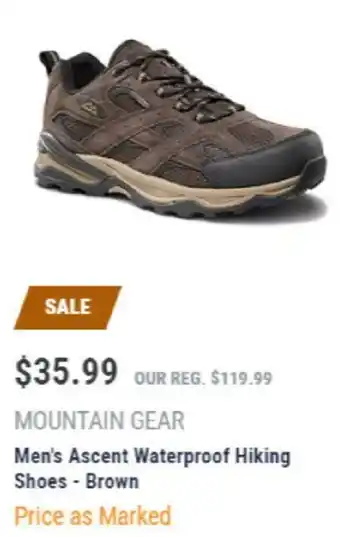 Mark's Mountain Gear men's ascent waterproof hiking shoes-brown offer