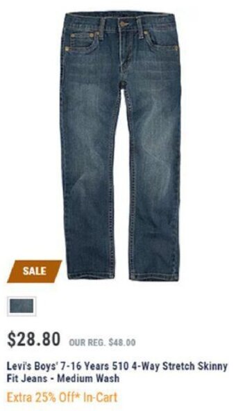 Mark's Levi's Boys' 7-16 years 510 4-way stretch skinny fit jeans- medium wash offer