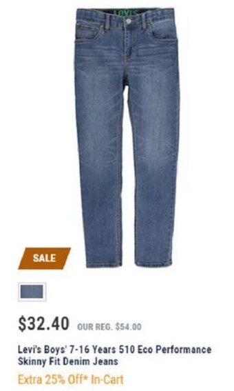 Mark's Levi's boys 7-16 years 510 eco performance skinny fit denim jeans offer