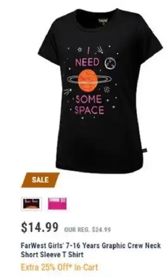Mark's Farwest Girls 7-16 years graphic crew neck short sleeve t shirt offer