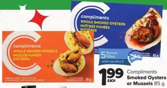 Compliments Smoked Oysters or Mussels 85 g
