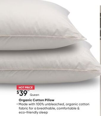 Sleep Country Organic cotton pillow offer