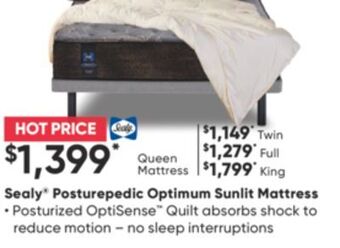Sleep Country Sealy posturepedic optimum sunlit mattress offer