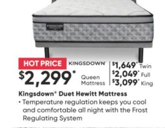 Sleep Country Kingsdown duet hewitt mattress offer