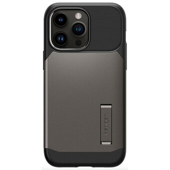 Best Buy Spigen slim armor fitted hard shell case for iphone 14 pro max - gunmetal offer