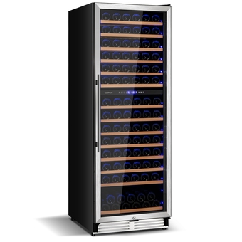 Best Buy Costway 154-bottle freestanding wine cooler refrigerator dual zone wine cellar offer