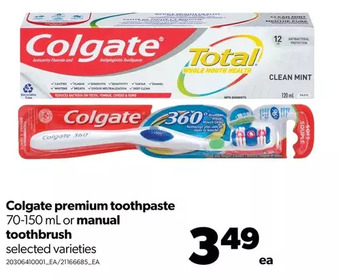 Real Canadian Superstore Colgate premium toothpaste or manual toothbrush offer