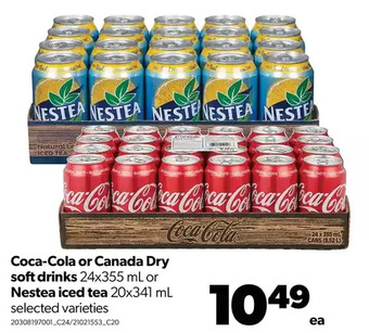 Real Canadian Superstore Coca-cola or canada dry soft drinks or nestea iced tea offer