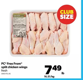 Real Canadian Superstore Pc free from split chicken wings offer